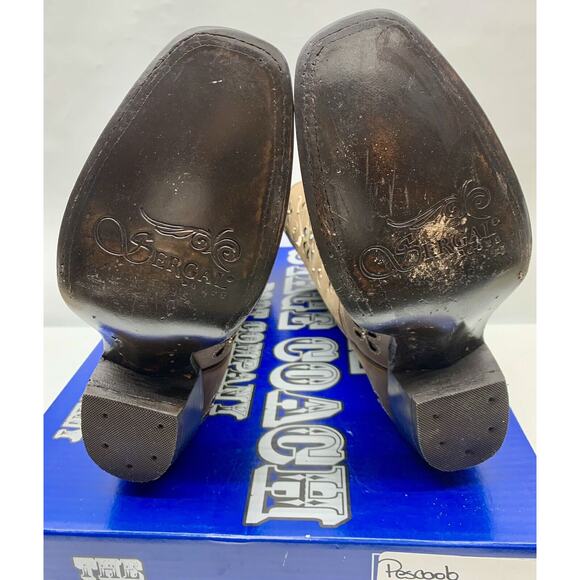 Odessa Sergal Woman's Cowboy Boots Pescaob Chestnut Ginger Size 10.5 - Picture 16 of 16